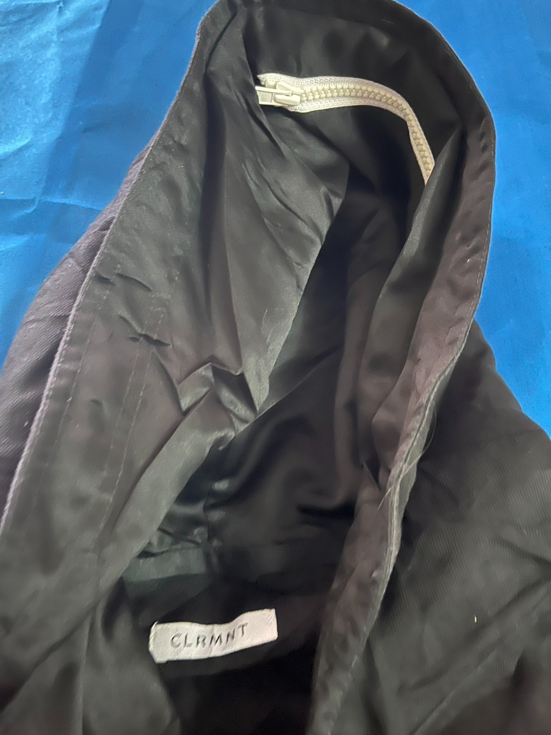 CLRMIT Black Tote Bag Nylon Lined Interior Zip Pocket
