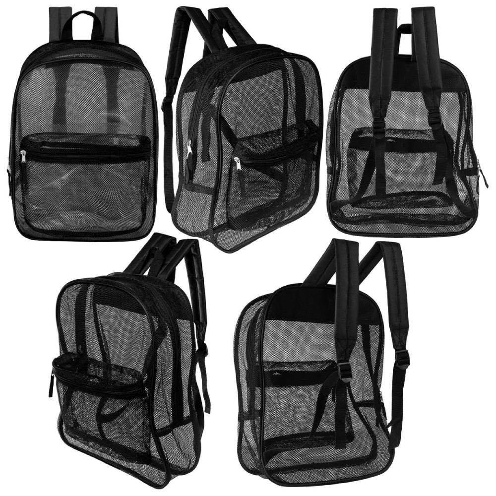 24 Pack 17″ Mesh Backpacks Bulk Wholesale School Bags Donation 8 Assorted Colors
