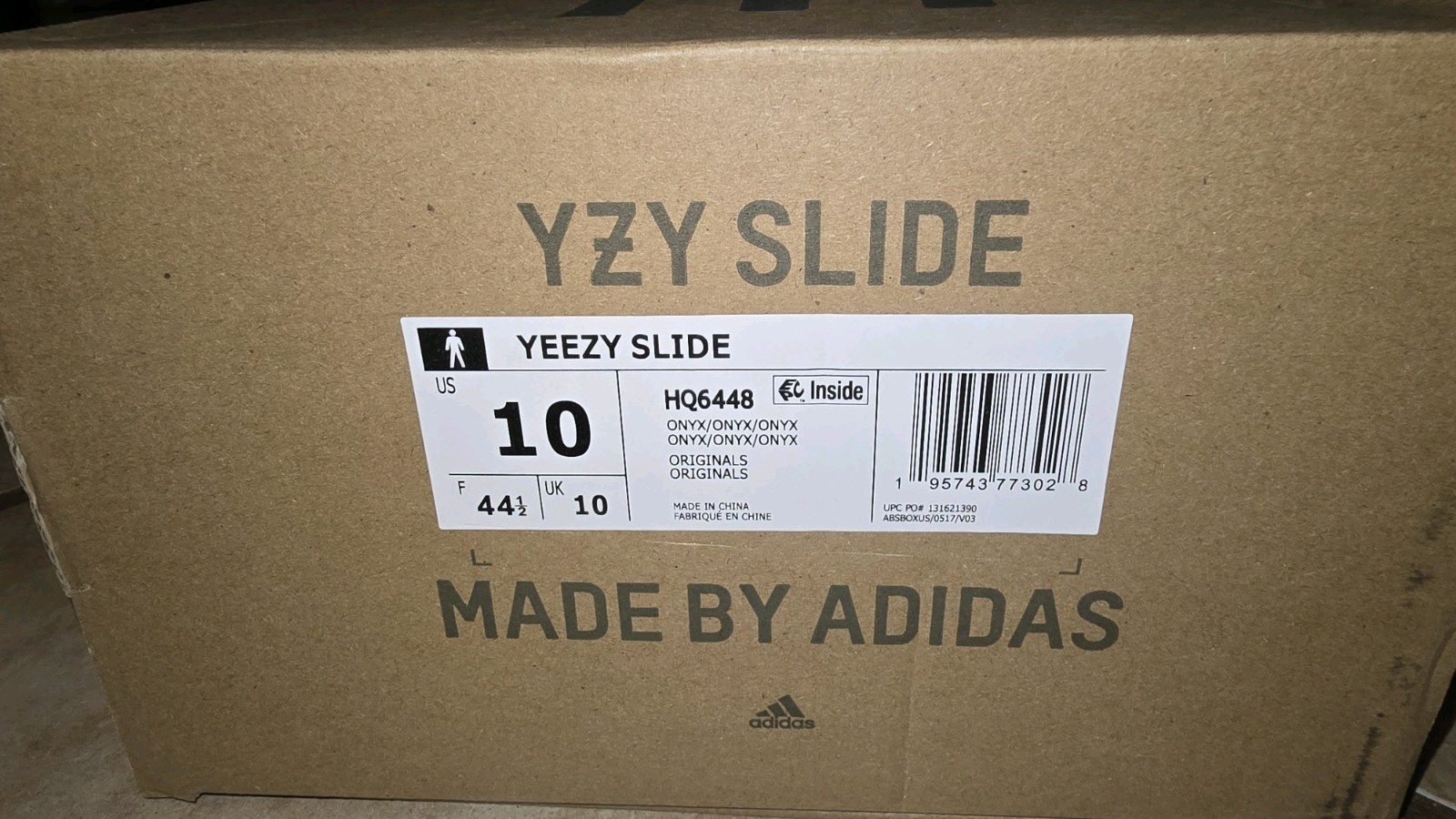 Adidas Yeezy Slide Dark Onyx Size 10 Men New In Original Box