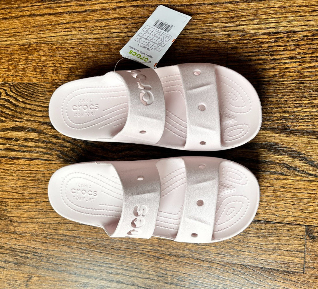 Crocs Women Barely Pink Baya Platform Sandals Slides US 7, 8, 9 NWT