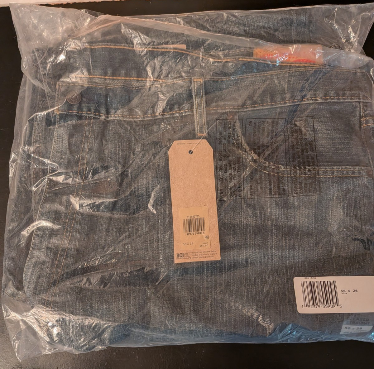 LEVI’S 559 BIG & TALL RELAXED STRAIGHT JEANS 56W 28L BRAND NEW – FACTORY SEALED