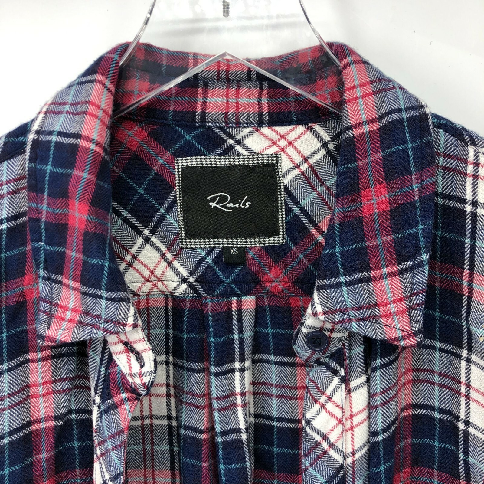 Rails XS Hunter Long Sleeve Button Up Plaid Shirt Top Blouse Womens