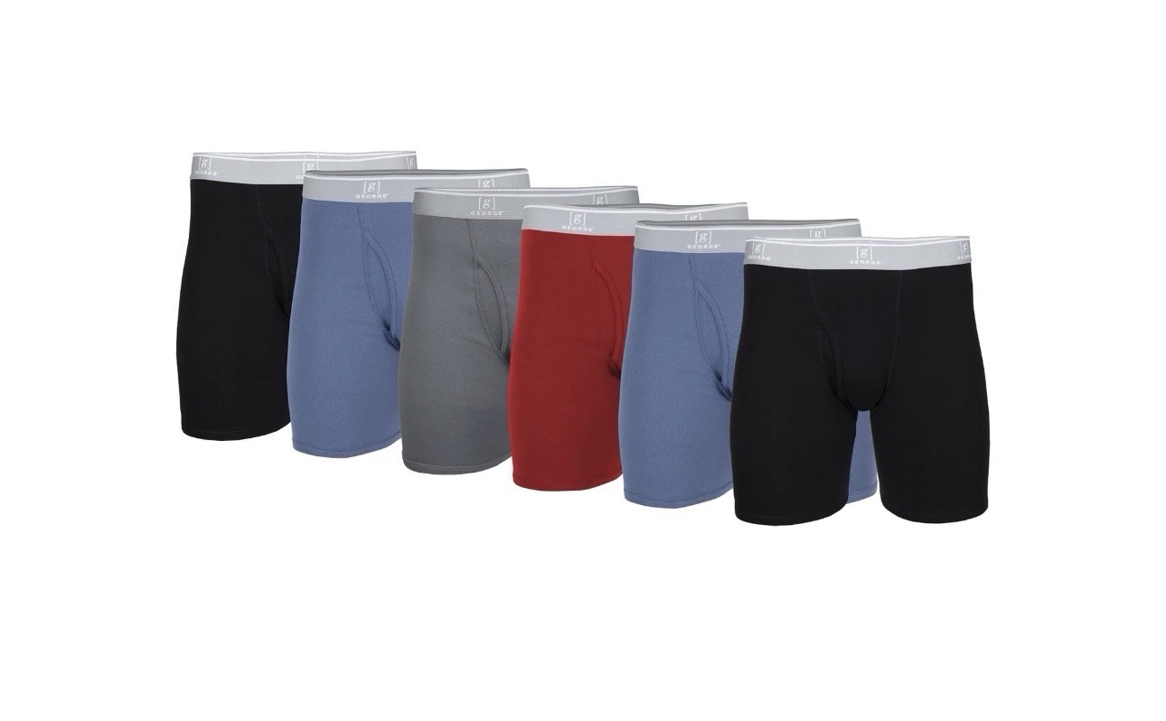 George 6 Pack Men Boxer Briefs Moisture Wicking, Tag Free, Size L 36-38 NWT