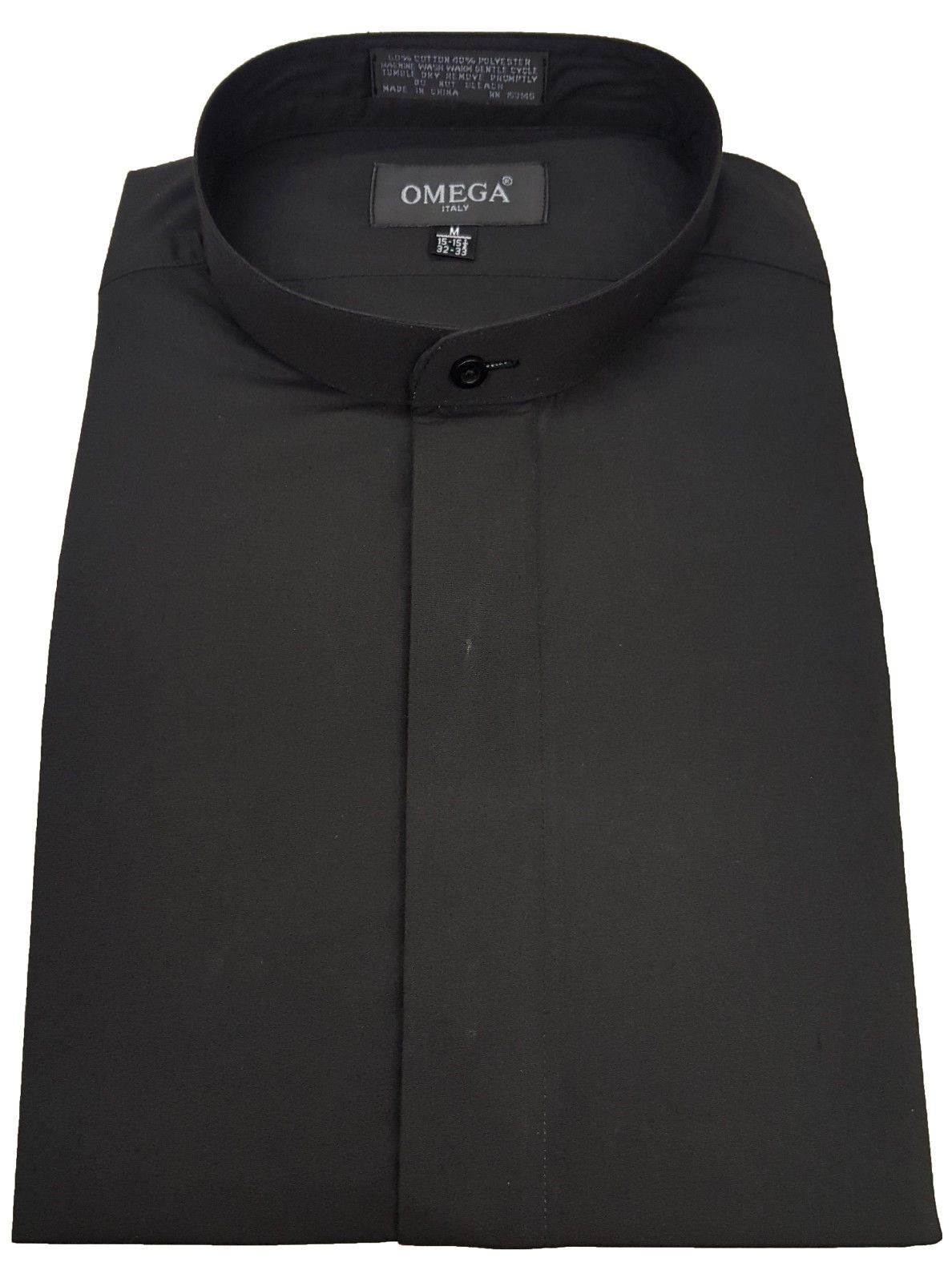 Men & Boy’s mandarin collar(banded collar) Black dress Shirt, non pleat