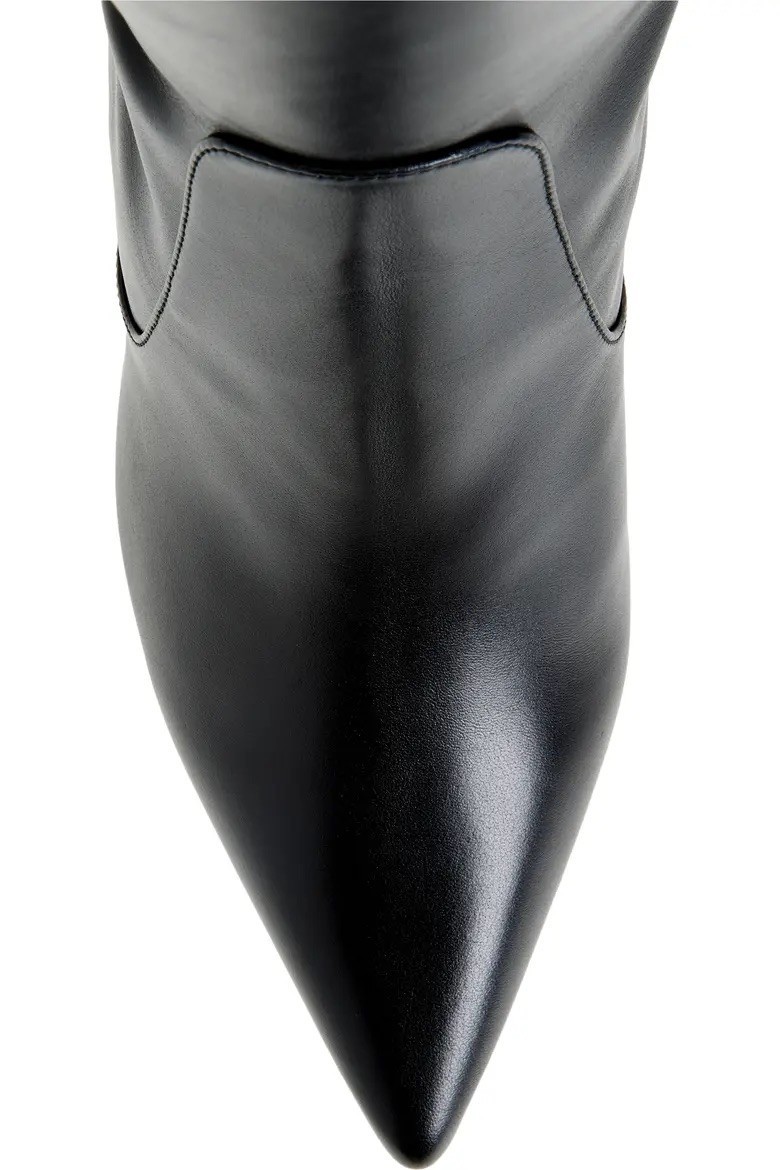 Stuart Weitzman Supersculpt Zip Boot 75 Black Leather Knee High NWT Sz 10.5