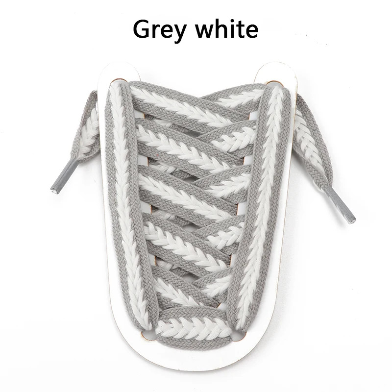 Flat Wheat Ear Shoelaces for Sneakers Twist Braids Marshmallow Colorful Shoelace