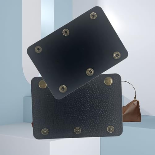 4PCS 13x9cm Leather Handle Wrap Covers, Black Handbag Grip Protector with Metal