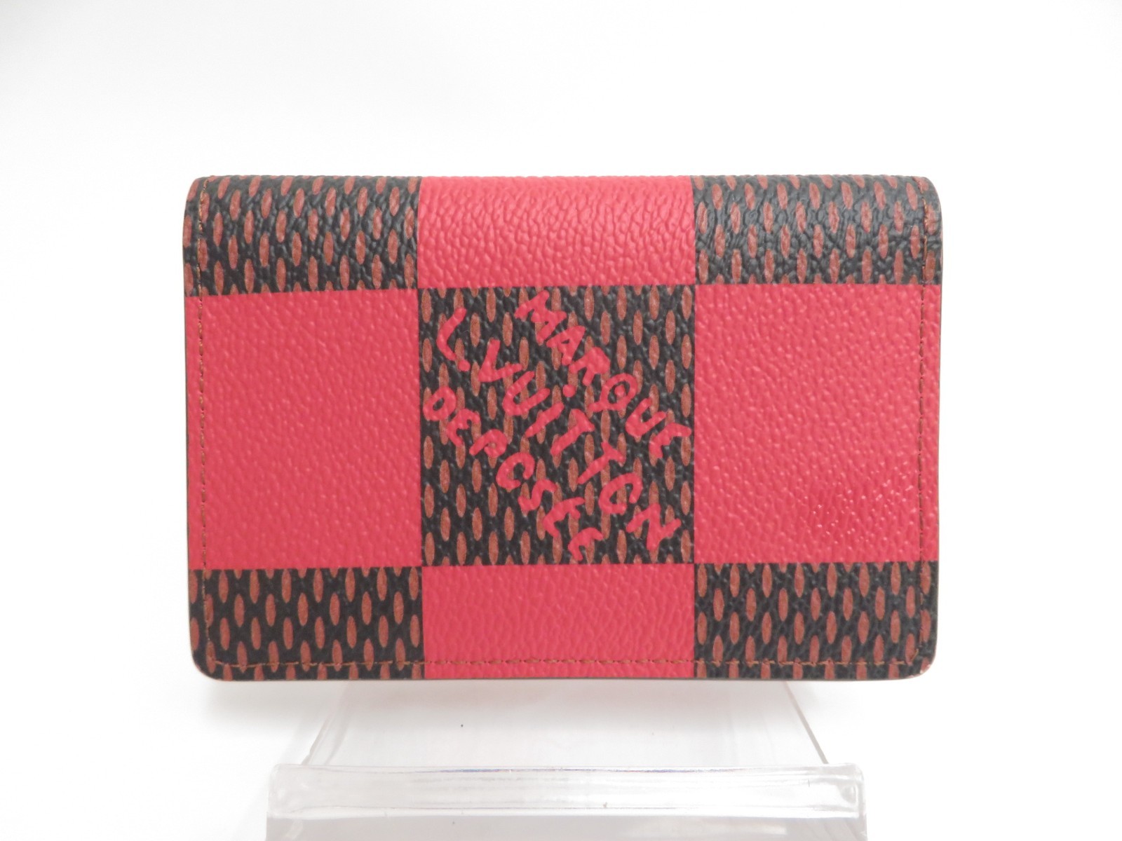 Auth LOUIS VUITTON Damier Giant Pocket Organizer de Poche Card Case F#53497