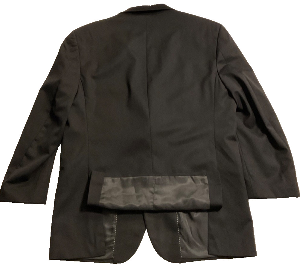 Vera Wang Black Mens Tuxedo Jacket Super 130’s Fine Worsted Wool Formal Wedding