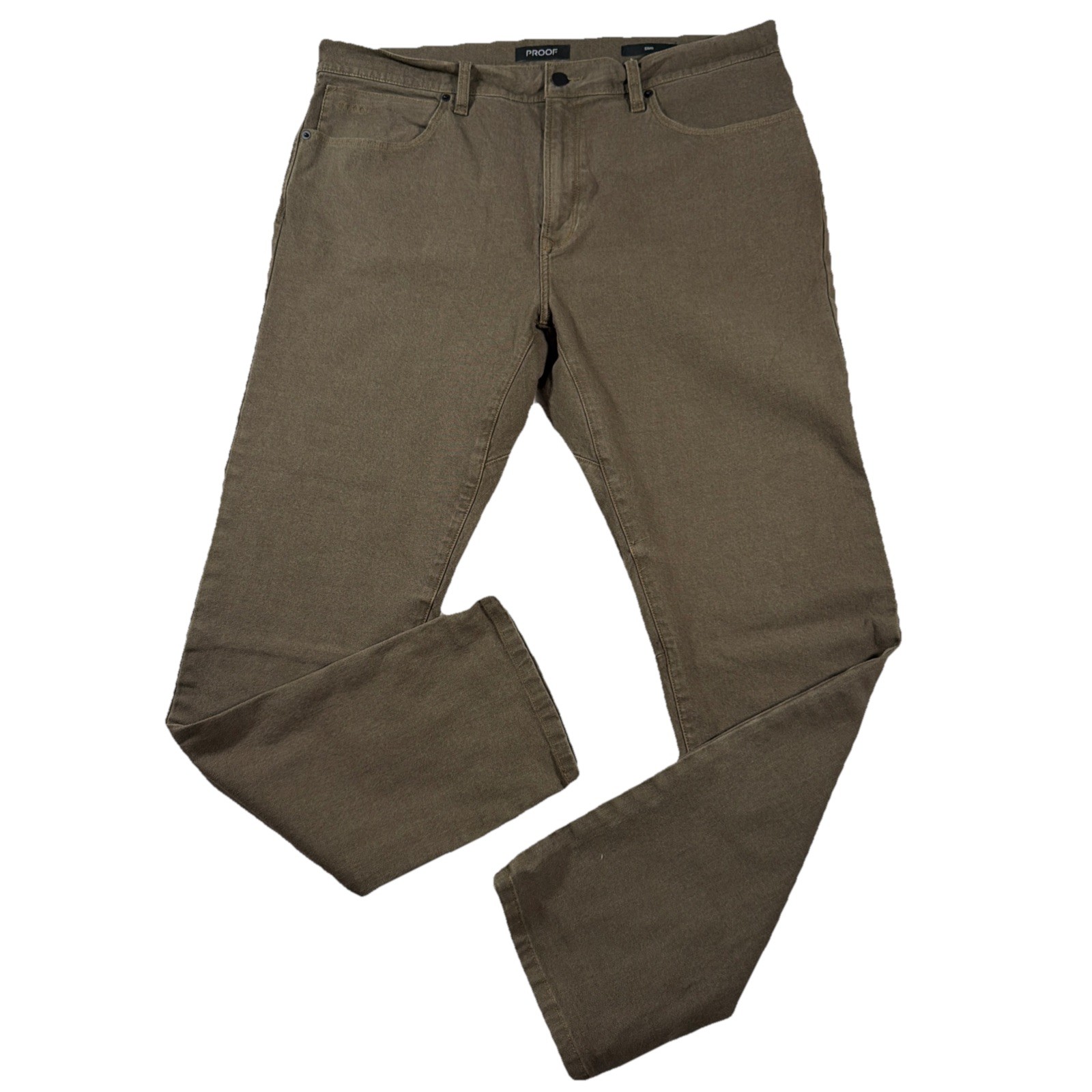 Proof Rover Men’s Slim Tapered Canvas Pants 36×32 Brown Workwear Denim