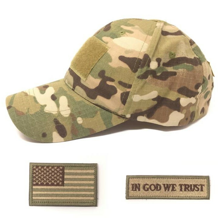 Emproda Multicam Tactical Cap Bundle with USA Flag Patch and Moral Patches