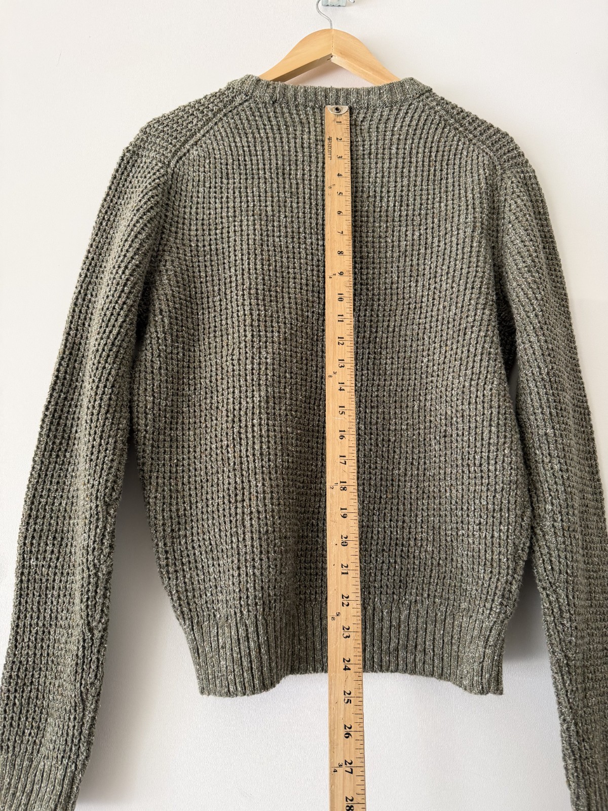 Wellen Sweater Mens Small Olive Green Headlands Waffle Knit Fisherman Crewneck