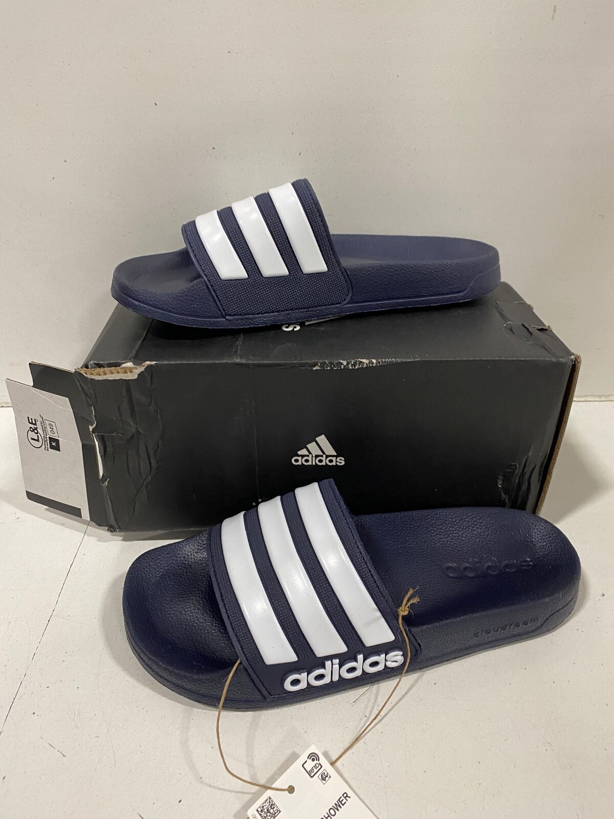 adidas Unisex Adilette Shower Slide Sandal, Legend Ink/White/Legend Ink, 5 US