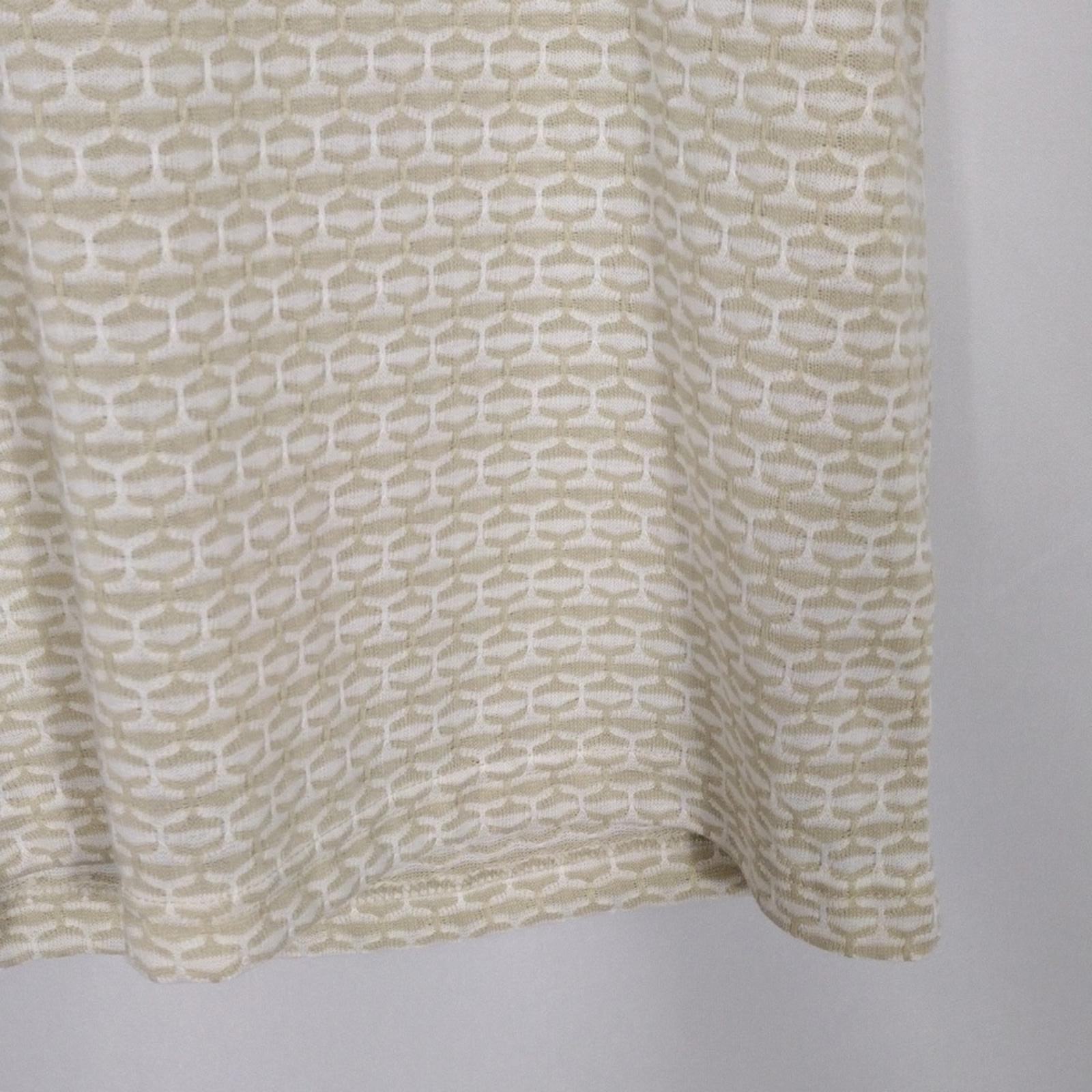 NWT Ike Behar Natural Tonal Jacquard Knit Y/D Crew Neck Tee Mens Size Medium