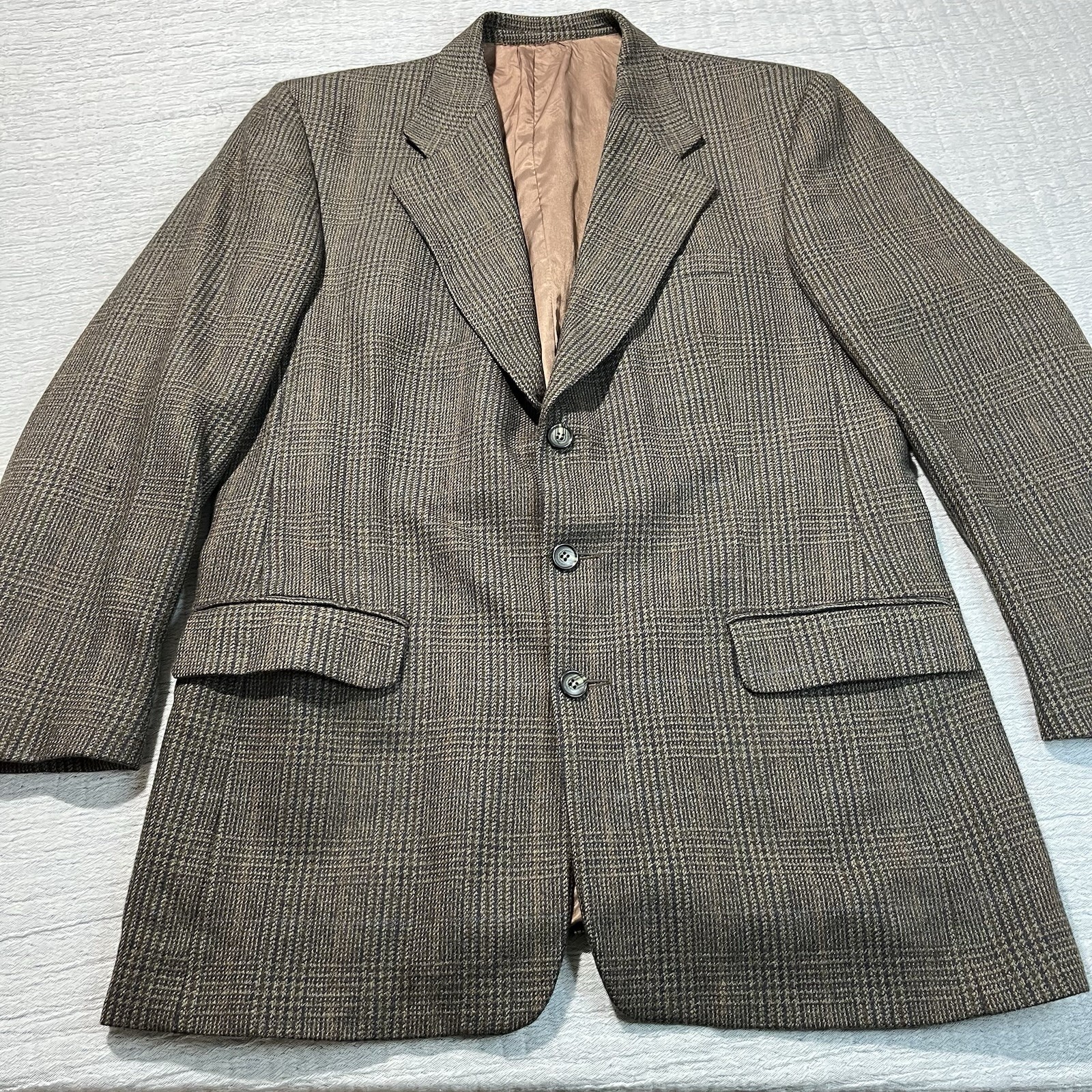 Gianfranco Ruffini 2-Button 100% Lambswool Sport Coat Mens 42-L Houndstooth