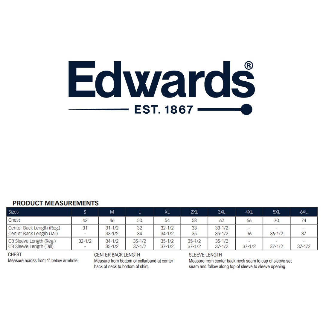 Edwards Garments Men’s Lightweight Long Sleeve Poplin Tall Shirt – 1295