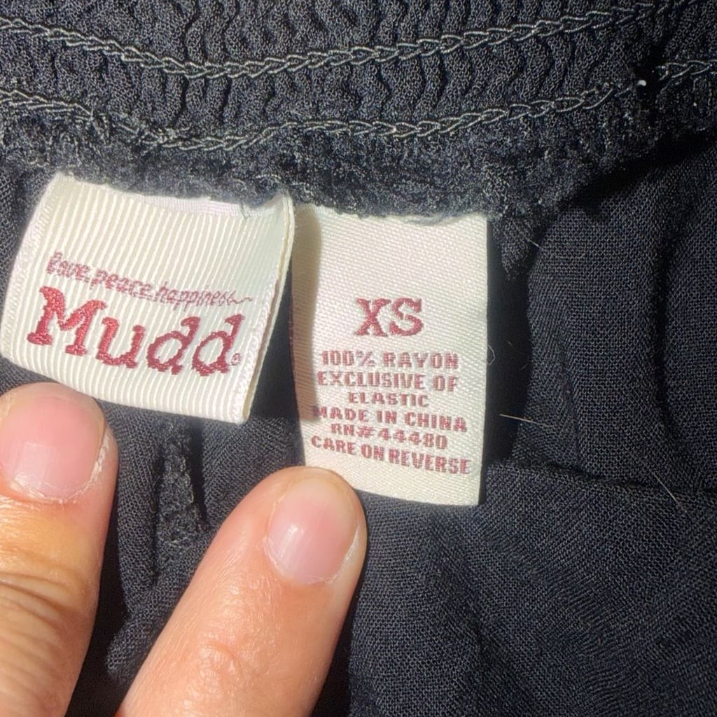 Mudd Effortless Flow Black Lightweight Rayon Wide-Leg Smocked Waist Lounge Pants