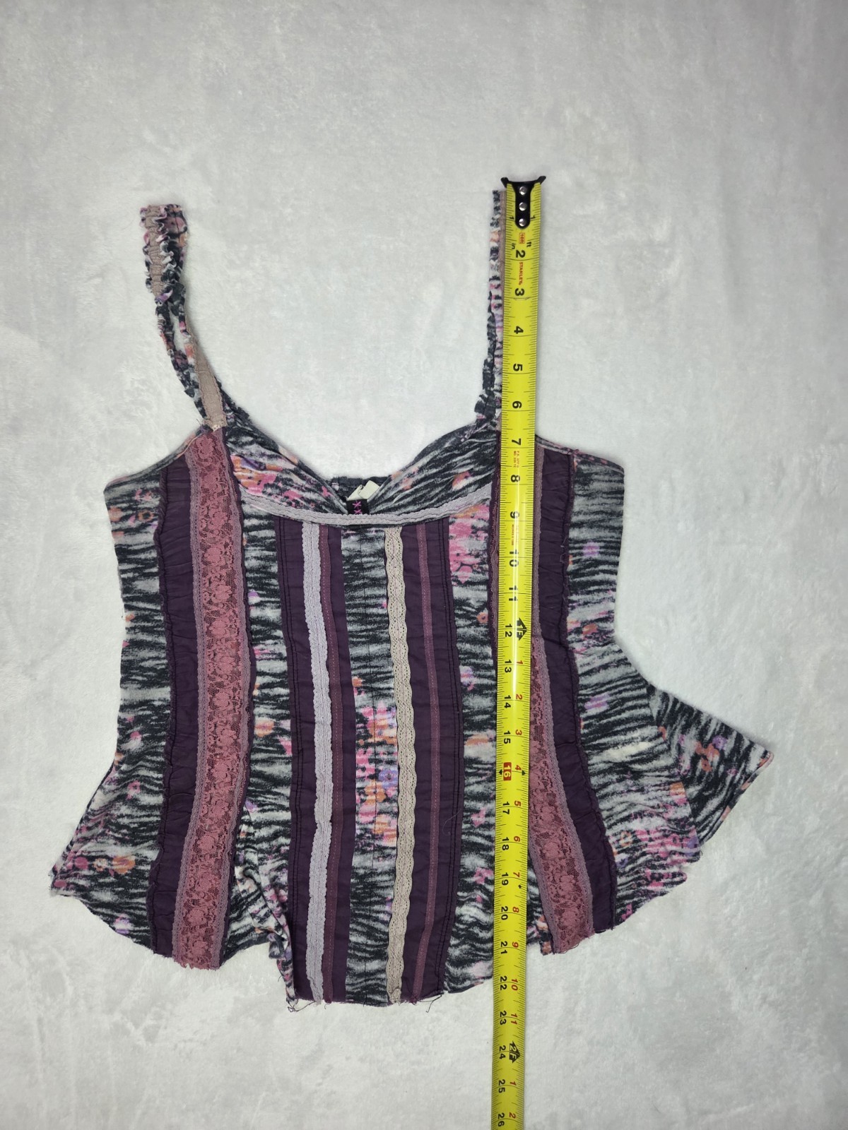 Vintage Free People Patchwork Lace Tank Top M Fairycore Whimsygoth Archival Y2K