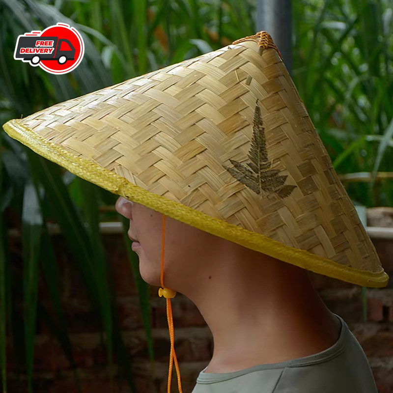 Chinese Oriental Coolie Straw-bamboo Sun Hat Farmer Rice Hat Fishing Sunshade
