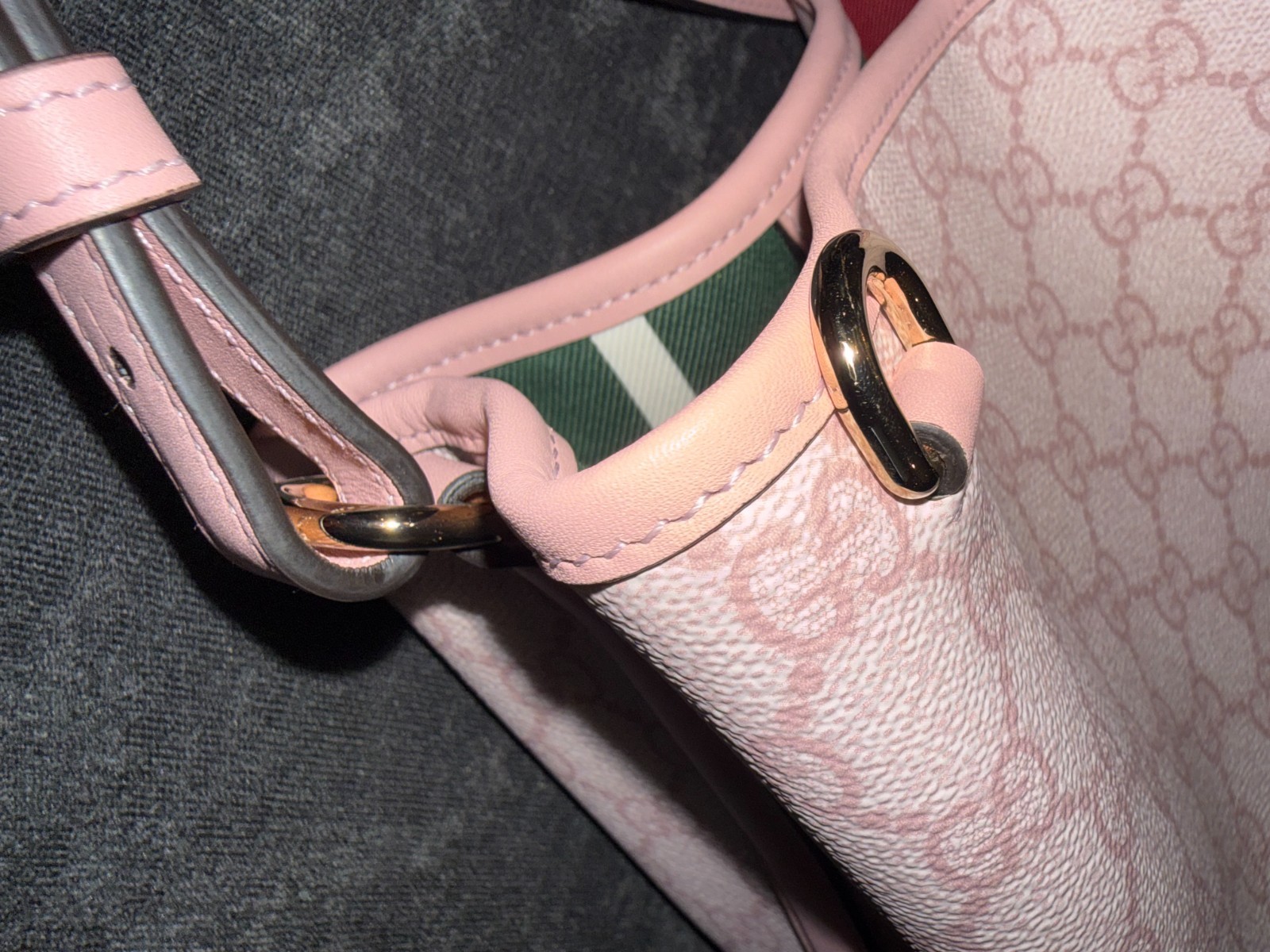 Gucci GG Emblem Small Bucket Bag Light Pink with Original Dust Bag & Box