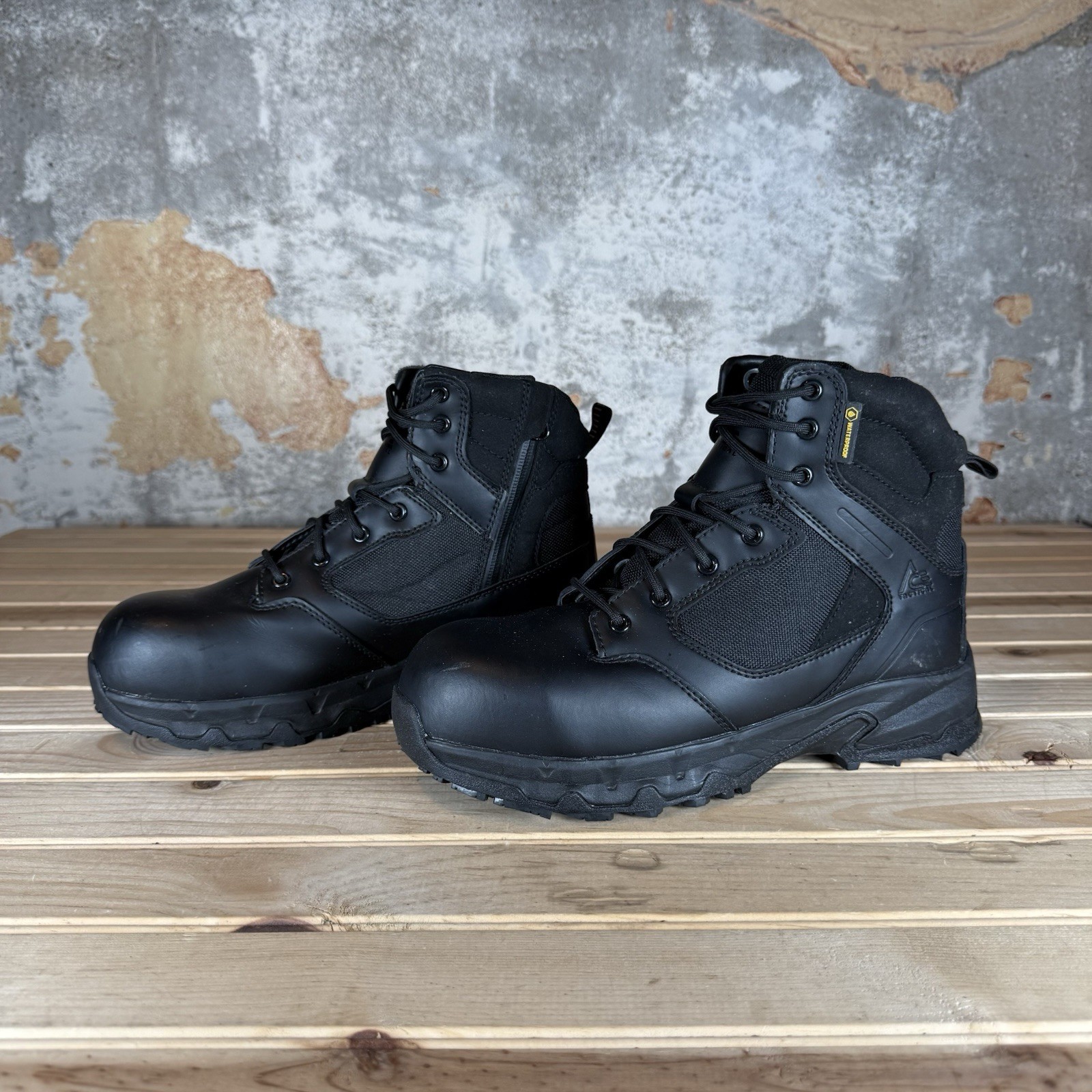 Shoes For Crews Defense Nano Toe 6” Leather EH Boots Size 7M / 8.5W – 72391 EUC