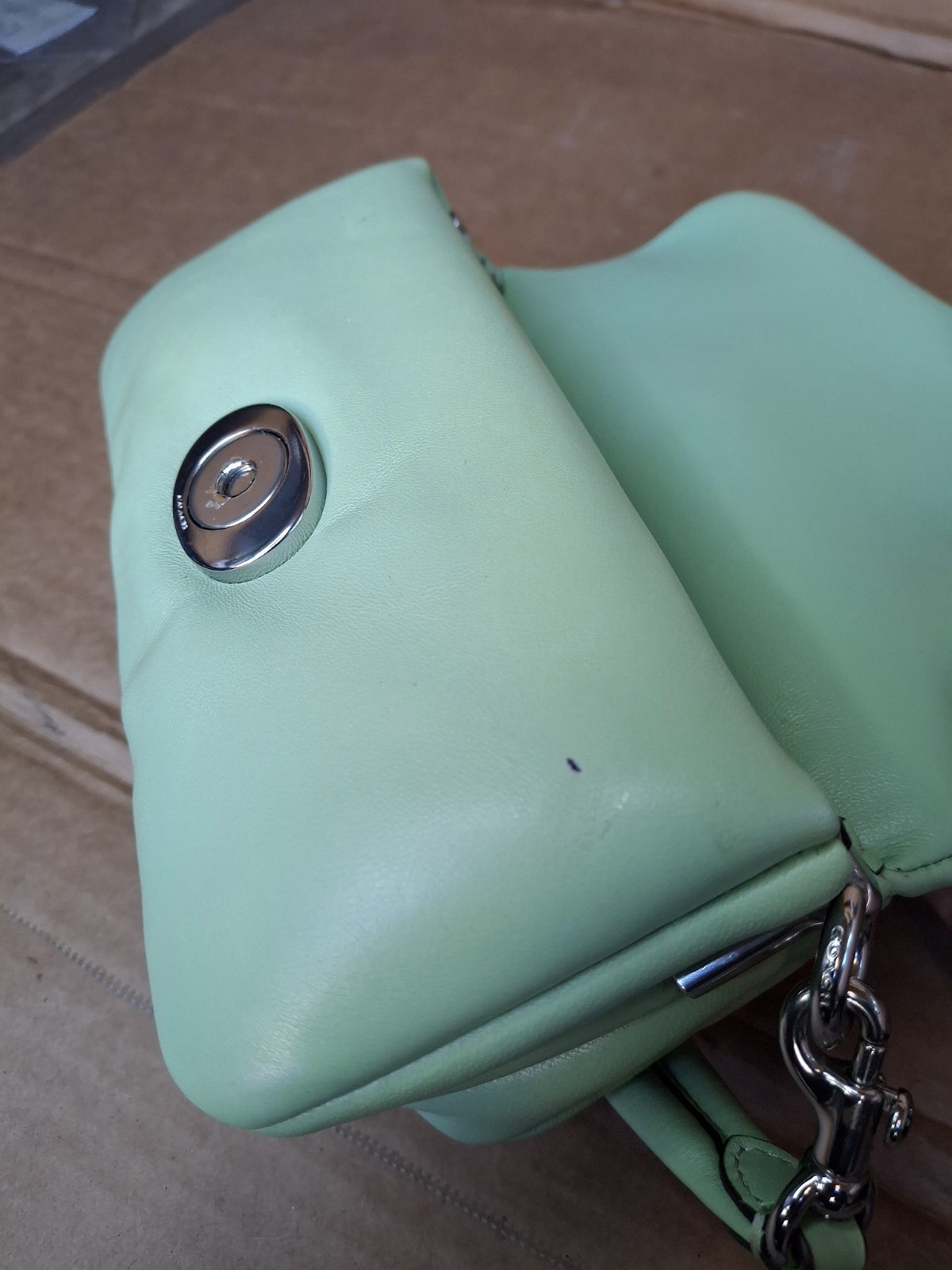Coach Tabby 18 Pillow Leather Shoulder Bag in Pale Pistachio C3880