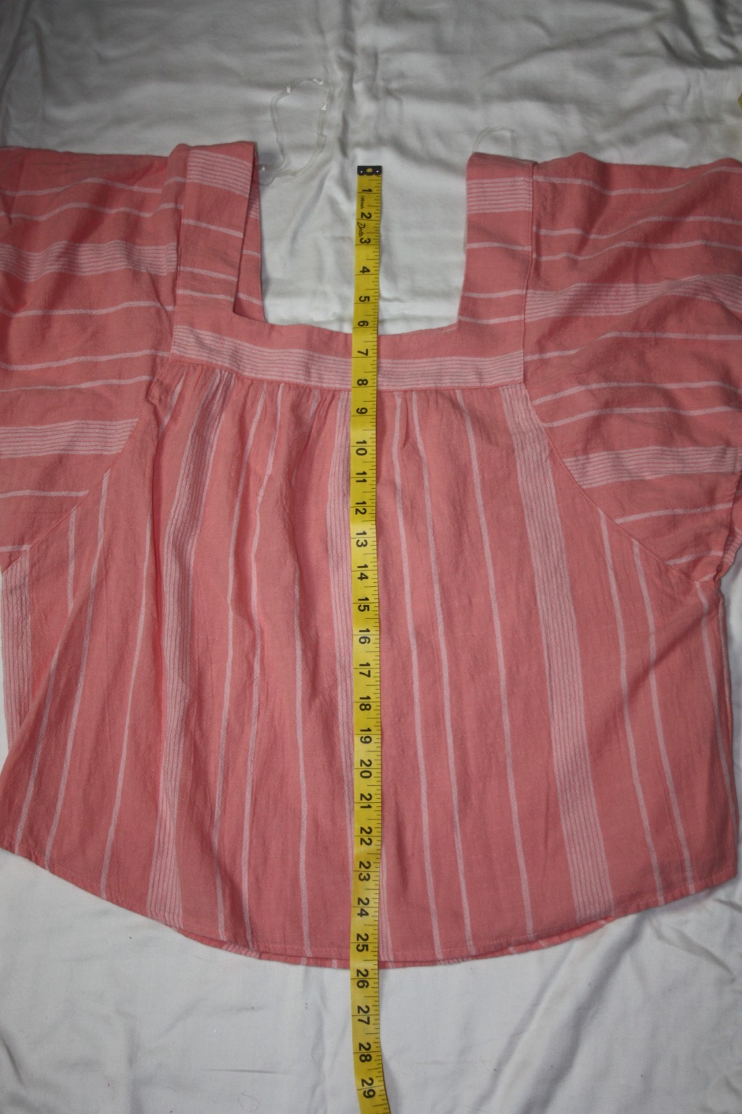 Sonoma Womens Large Peach Pink Striped Batwing Sleeve Cotton Pullover Top