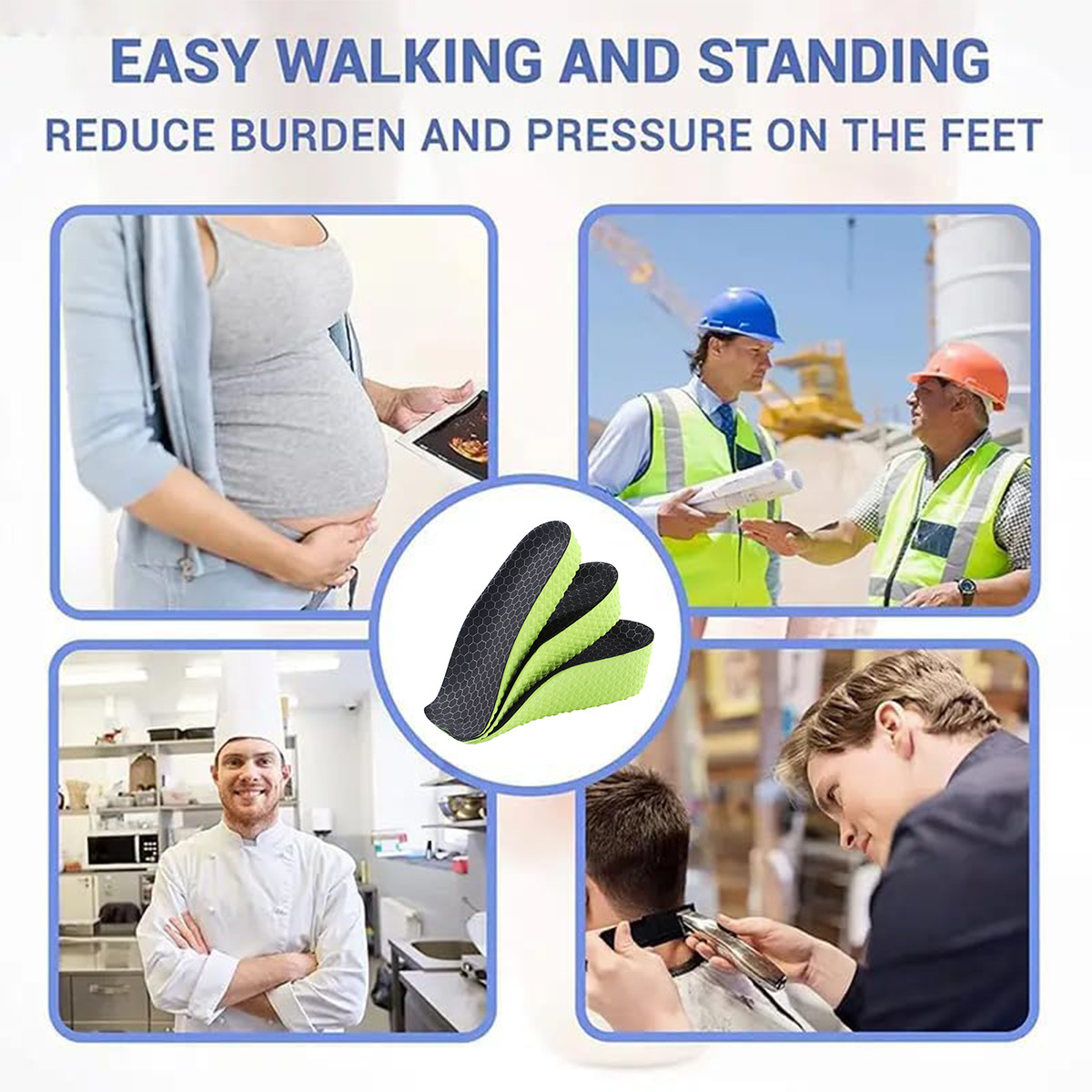 2 Orthotic Shoe Inserts for Plantar Fasciitis Flat Feet Arch Support Foam Insole
