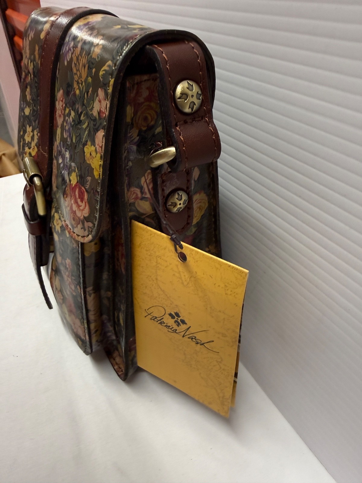 PATRICIA NASH CASCINA Leather Adjustable Crossbody ENGLISH COUNTRY GARDEN NEW