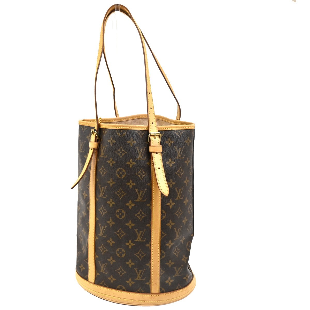 LOUIS VUITTON BUCKET GM Shoulder Tote Bag Monogram Leather Brown M42236 33TA609