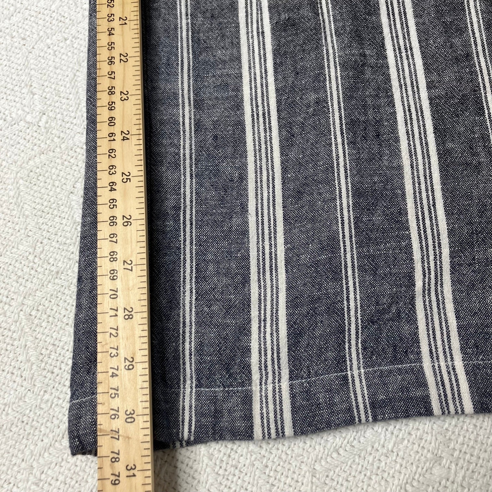 Old Navy Pants Womens Blue Stripe SZ XL Linen Blend Elastic & Tie Waist, Beachy