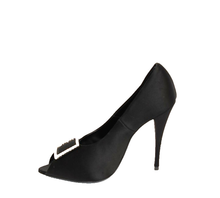New! Saint Laurent 115mm Crystal-Embellished Satin Pumps Sz 38.5 8.5 US DD434A
