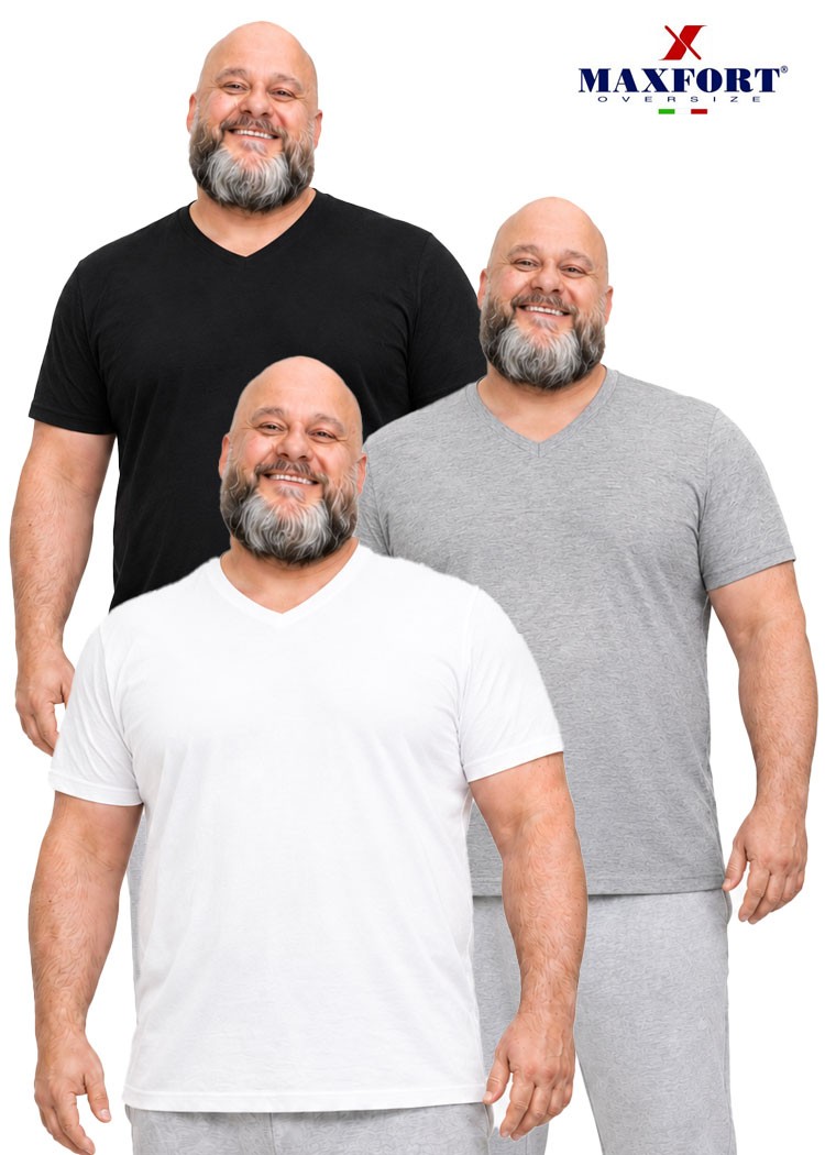 men’s underwear PLUS SIZES sweater V-neck cotton t-shirt from 2XL to 10XL Maxfor