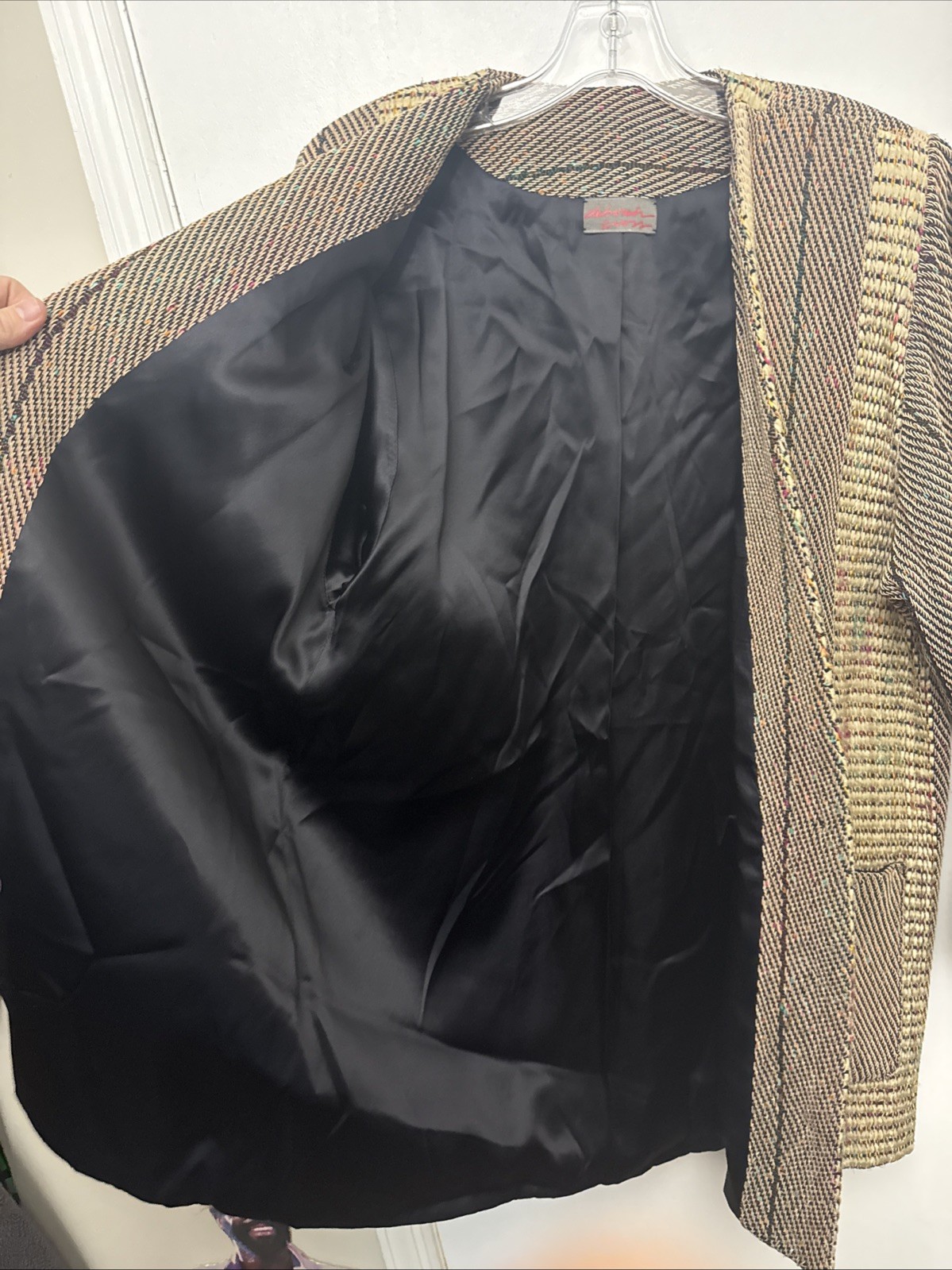 Vintage Deborah Cross Jacket Woven Textile Art To Wear Artisan Boho Hobo