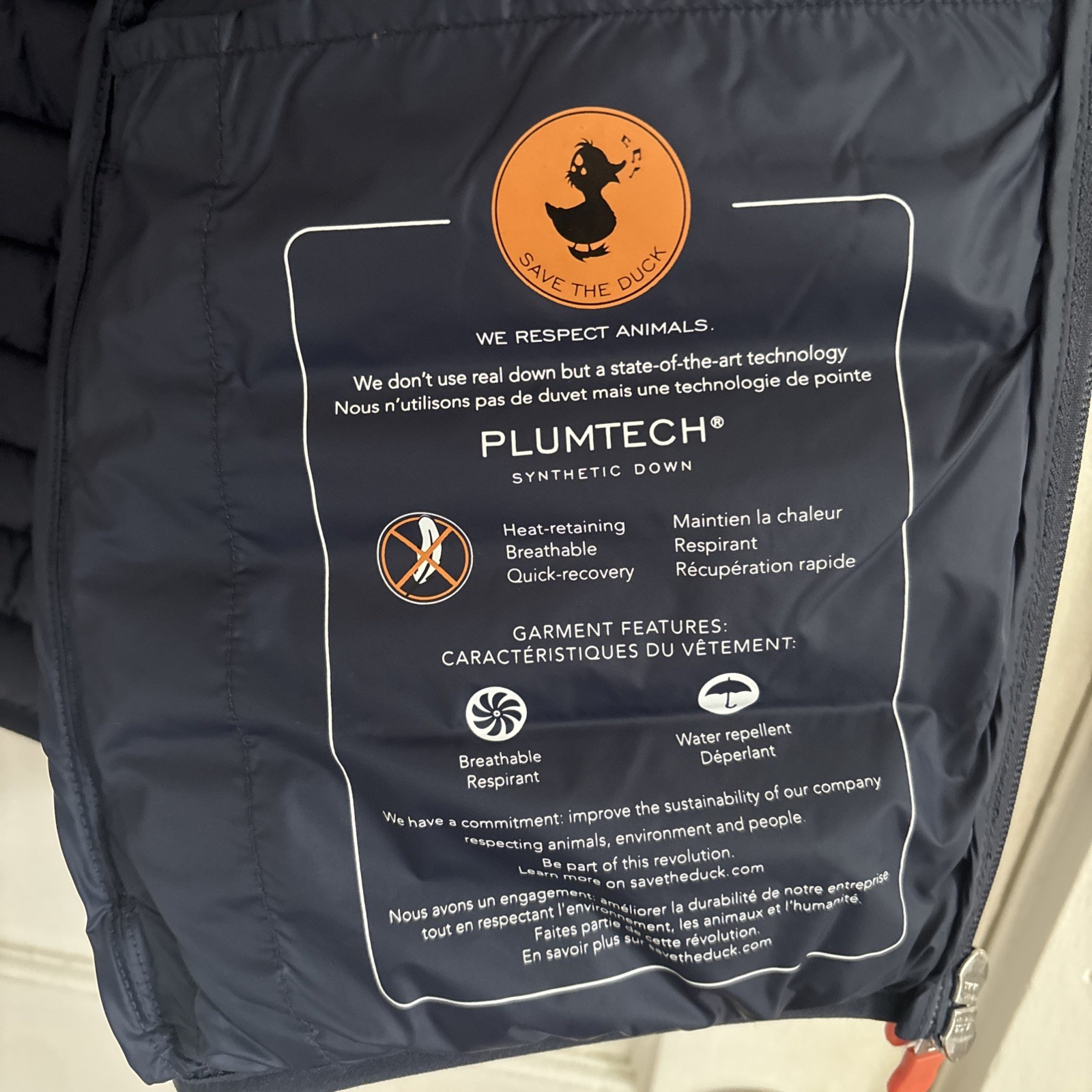 Save The Duck Puffer Vest Medium Mens Navy Blue Vegan Plumtech. Never Worn.