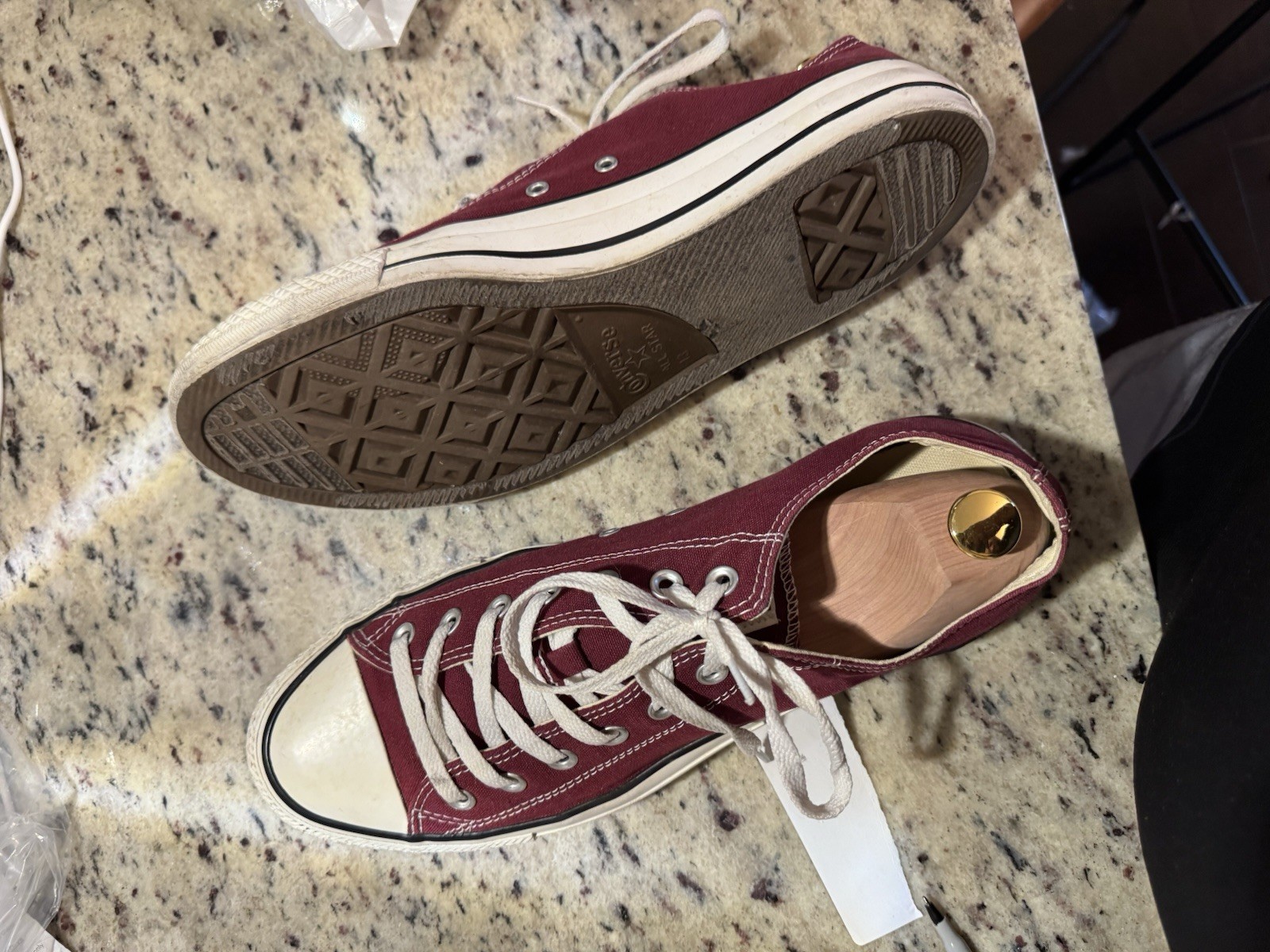 Vintage Converse All Star Chuck Taylor Maroon Low Top Made in USA M 13 W 15