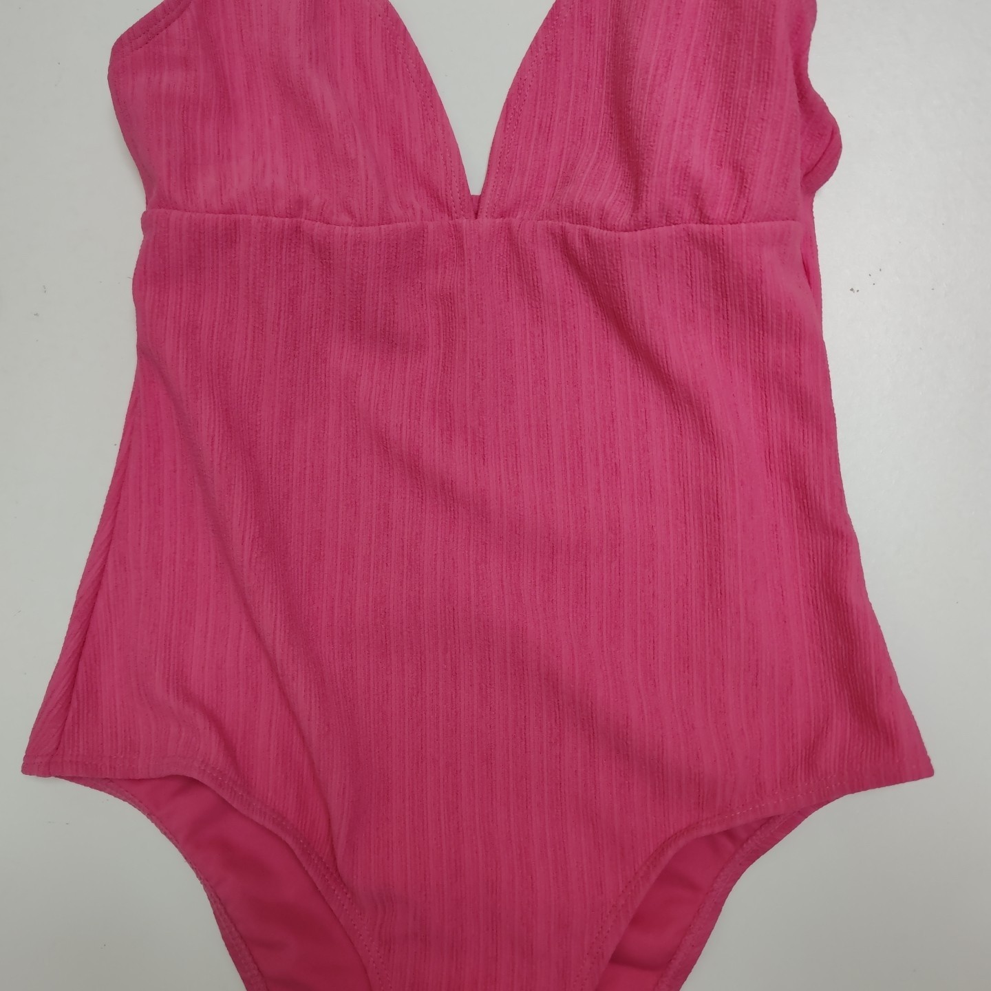 Pink Primark Swimsuit Size Small 10/12 adjustable straps ribbed fabric