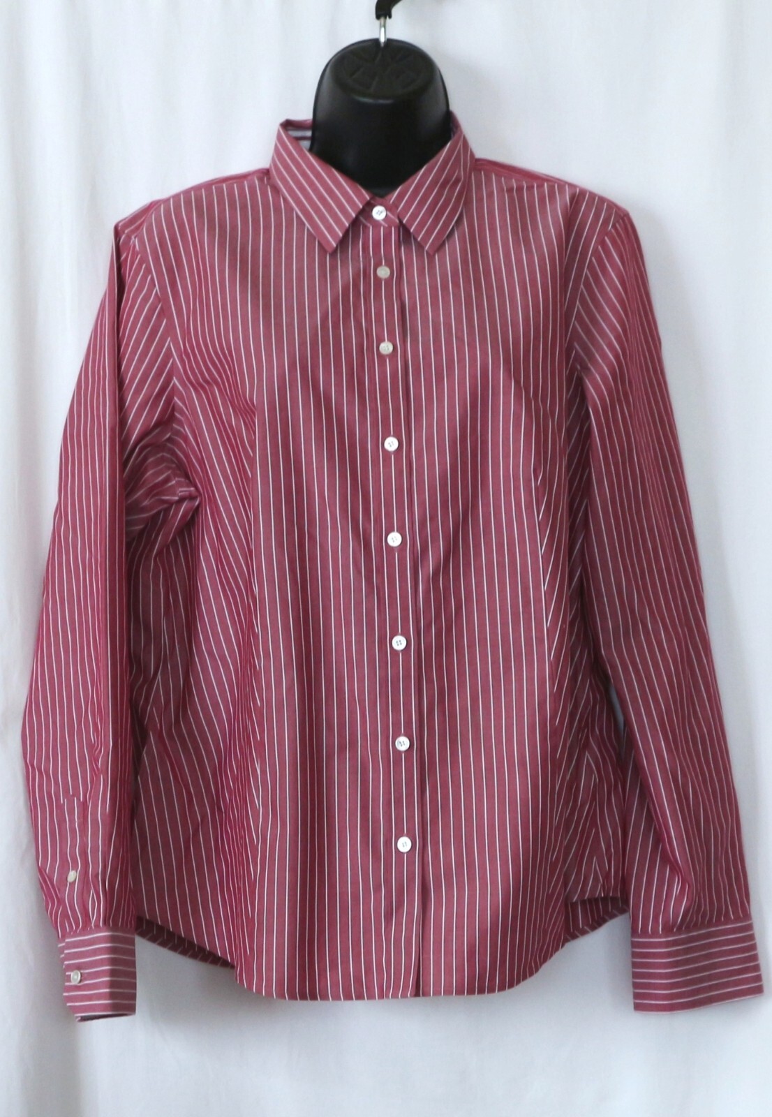 TALBOTS Wrinkle Resistant Striped Blouse 44 In Chst 26.5 In Lng Sz 14 EXC