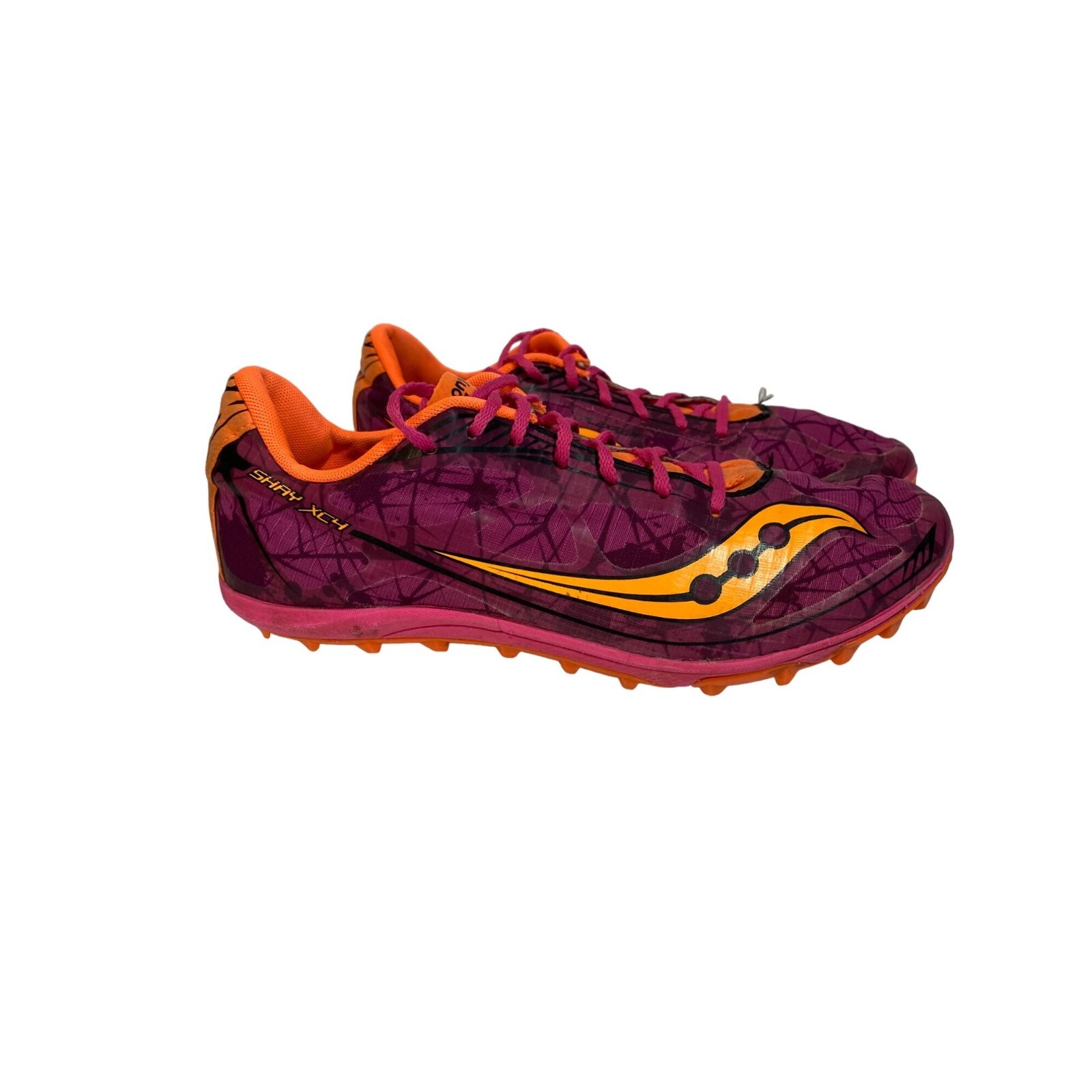 Saucony Shay XC4 Women Raspberry Orange Running Shoe Size 8.5