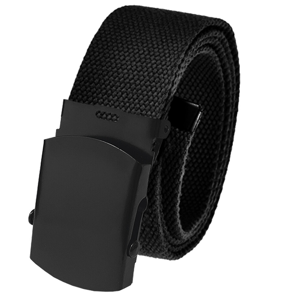 Build A Belt Adult 1.5″ Classic Black Slider Buckle with Canvas Web Belt