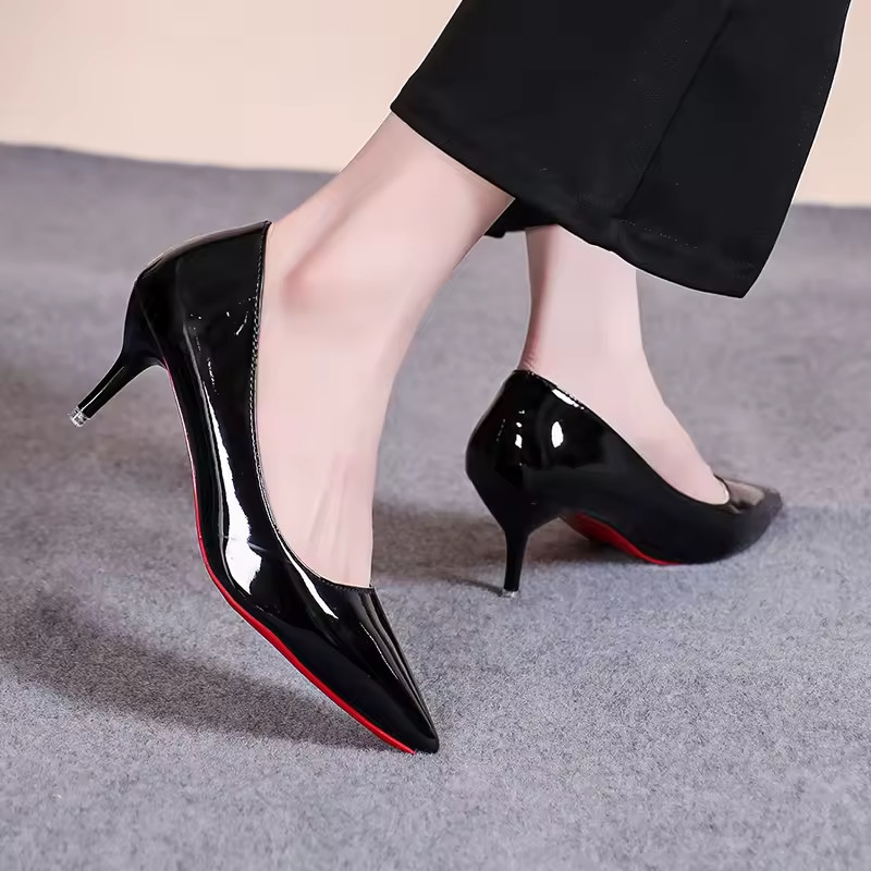 Sexy Red Bottom Women High Heels Classic Ladies Pumps Autumn Leather Dress Heel