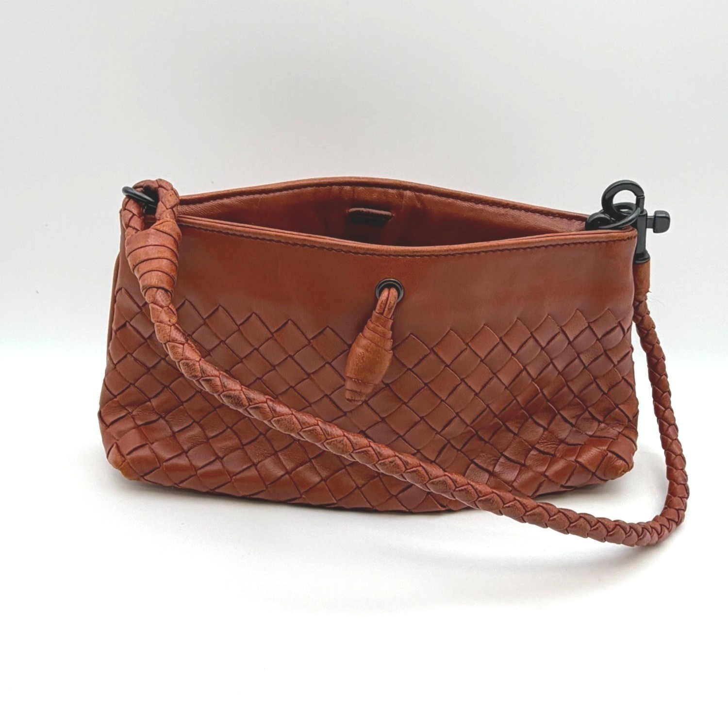 Bottega Veneta Intrecciato Leather Shoulder Bag Brown Braided Strap