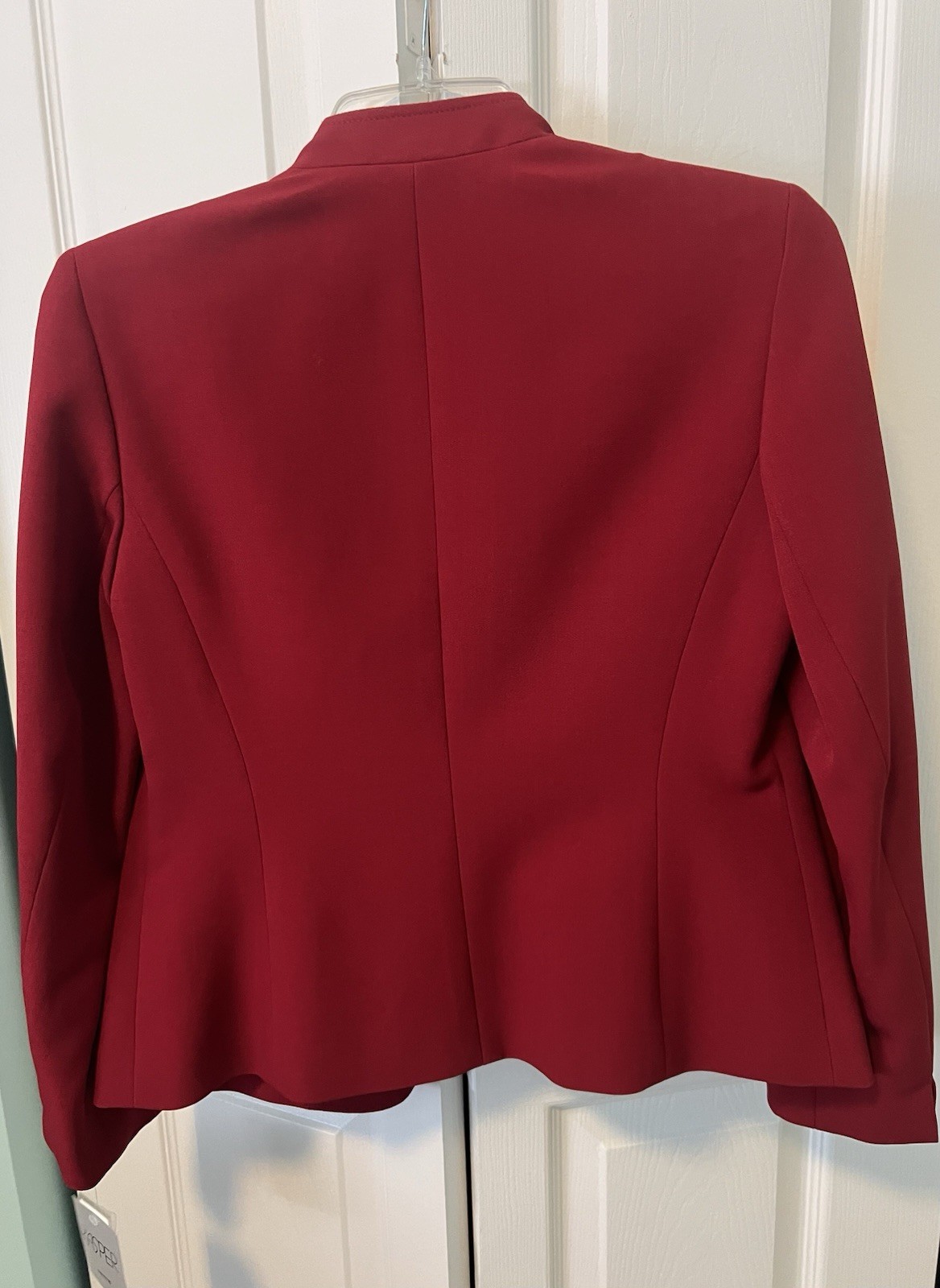 Kasper Women’s Red One-Button Lined Basic Jacket Blazer, Long Sleeve, 8