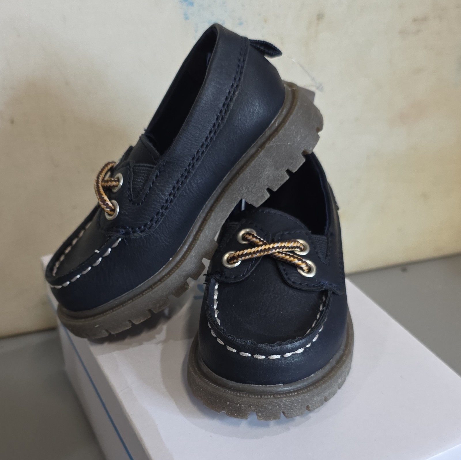 Carter’s Mac Navy Slip-On Boat Shoe Casual Synthetic Low Top Kids 6 M
