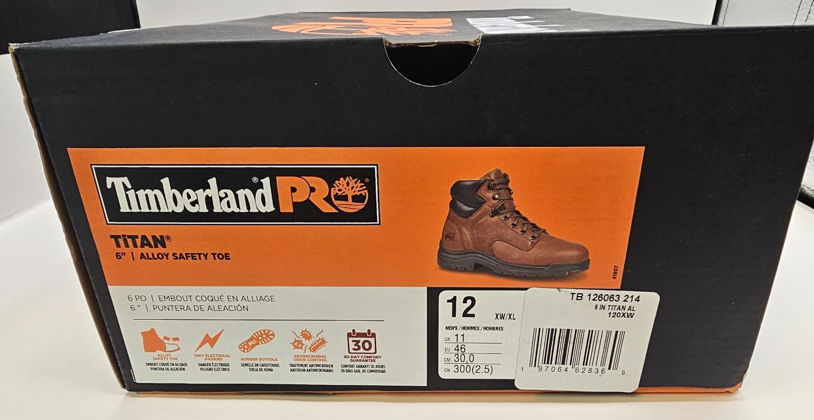 Timberland PRO Titan 6″ Alloy Safety Toe Work Boots – Men’s Size 12 XW (Extra Wi
