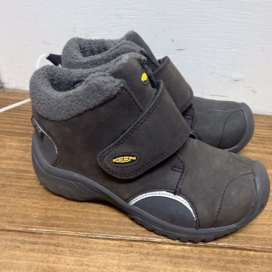 KEEN Kootenay Unisex Kids Ankle Boots Black/Gray Hook & Loop US 10 EU 27/28