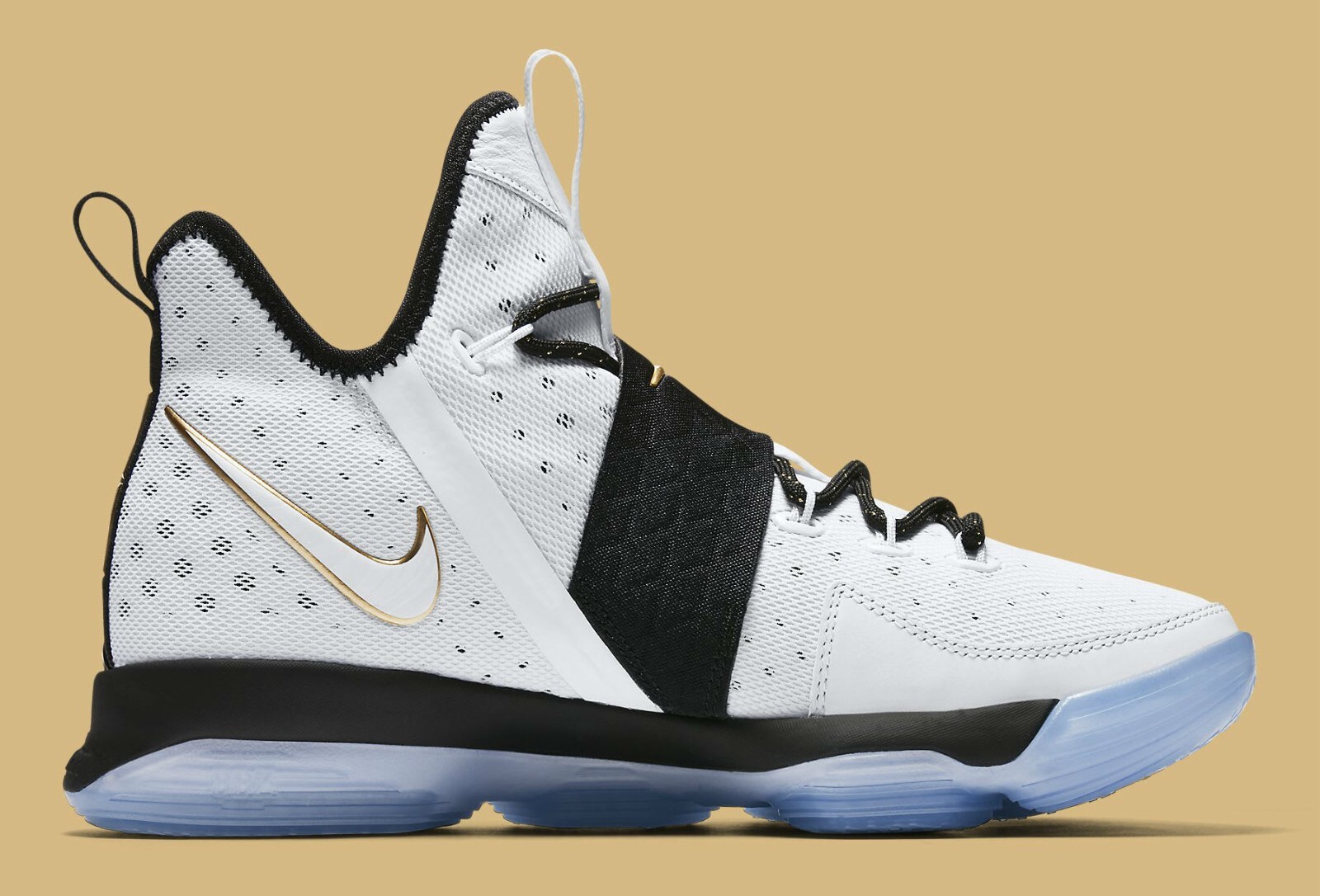 Nike LeBron 14 BHM (2017) Size 10.5 860634-100 BLACK/WHITE-METALLIC GOLD