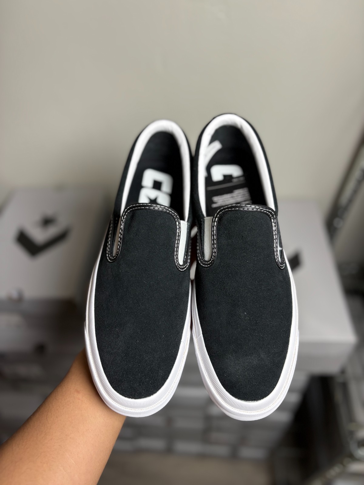 Converse Cons One Star CC Pro Suede Slip – Black/White [160545C] MENS PICK SIZE