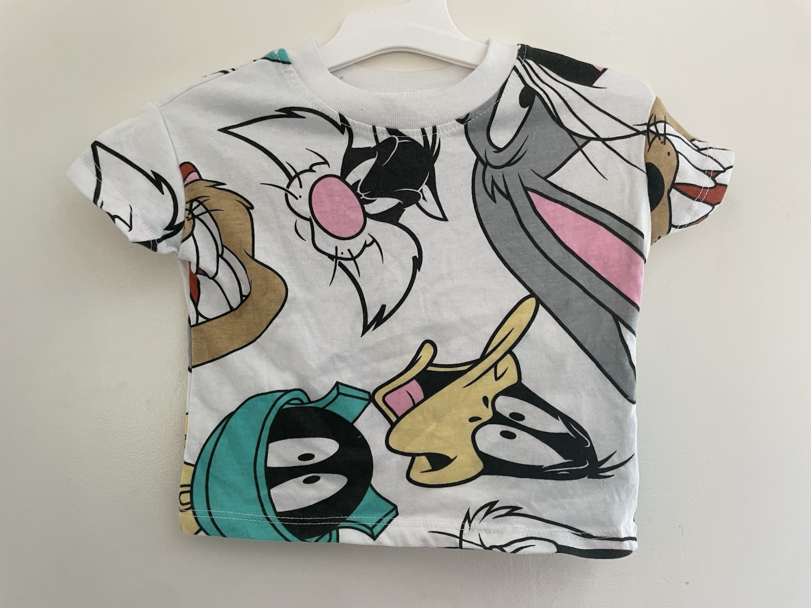 Looney Tunes Baby Boy Girl Sylvester Daffy Duck Cotton Blend T-Shirt White 12M