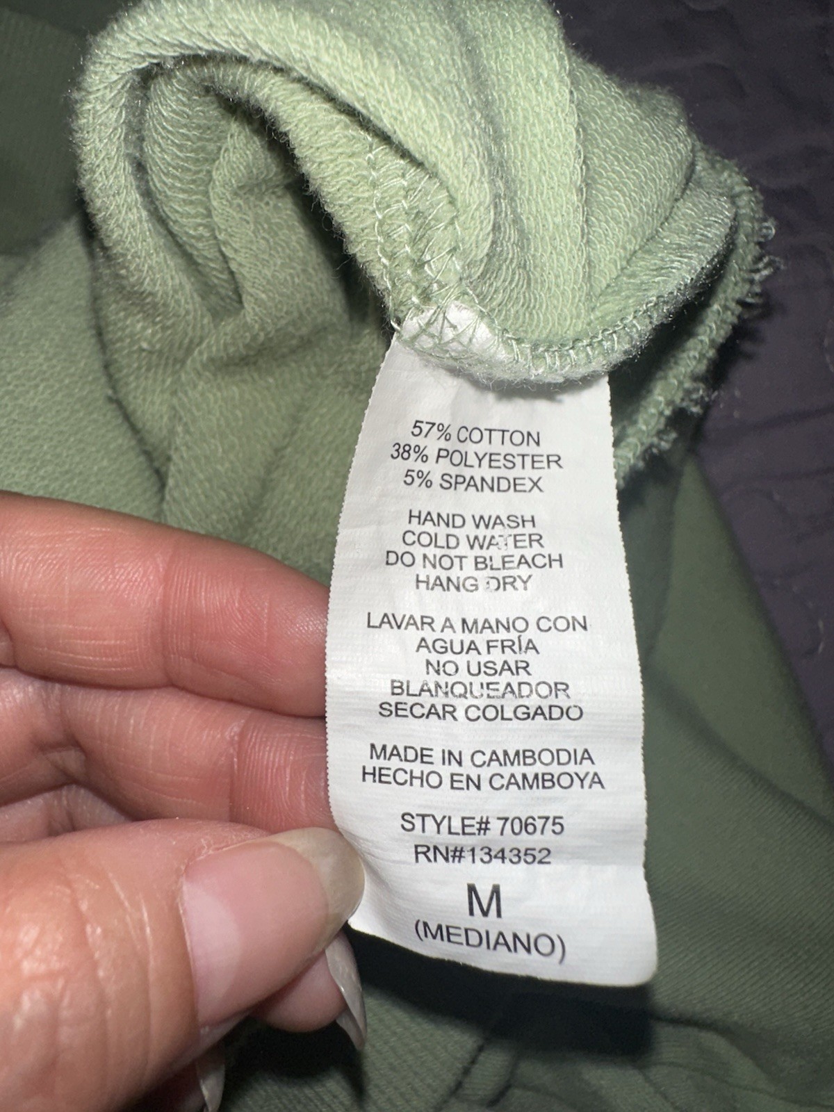 Ambiance Women’s Green Fleece Full Zip Hooded Hoodie Sweatshirt Size M